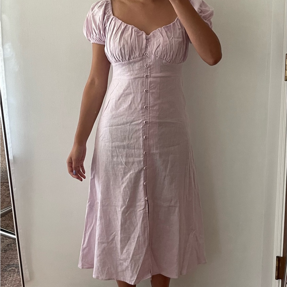 purple midi dress